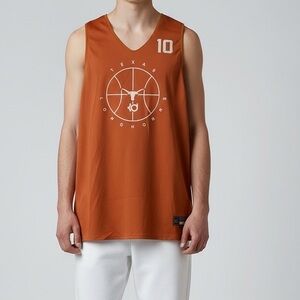 Nike Elite UT Longhorns Auth. Training Jersey Size L #10 WhiteOrange Reversible